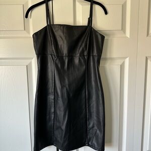 Elegant Black Leather Dress